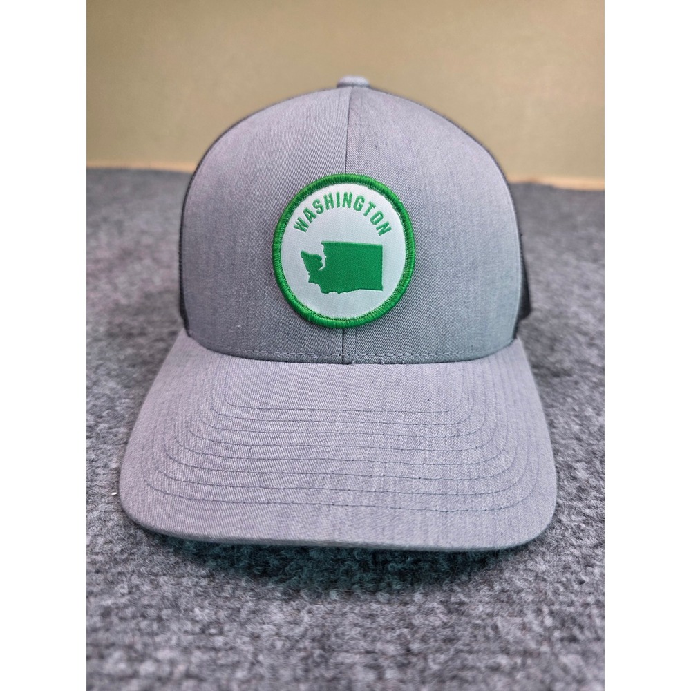 Washington State Patch Snapback Mesh Cap HAKA‎ Trucker Hat Mens OSFA Grey Green